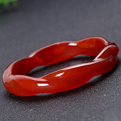 Bracelet agate rouge brésilienne naturelle calcédoine torsadé femme homme - 4