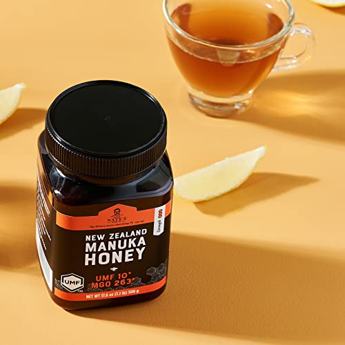 Nate's Manuka Honey Umf Certified 10+ | Mgo 263+ - New Zealand Manuka Honey - All-Natural Sweetener, 17.6 Oz Jar #TOP7