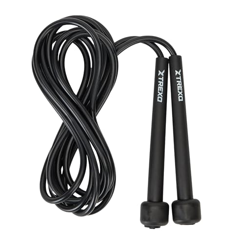 Corde à sauter fitness TREXO idéale pour s'entraîner à la maison ou en extérieur