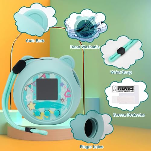 YouKnow Silicone Case Compatible with Punirunes Interactive Digital Toy, Protective Skin Sleeve for Punirunes Virtual Electronic Pets Accessories (Case Only) (Teal)