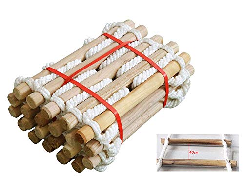 HLLXX Escalera De Cuerda De Escape, Escalera de Emergencia de Incendios, Cuerda De Madera 3M5M10M15M20M, Capacidad de 300 kg, para Niños y Adultos Escapar de la Ventana y el Balcón10m