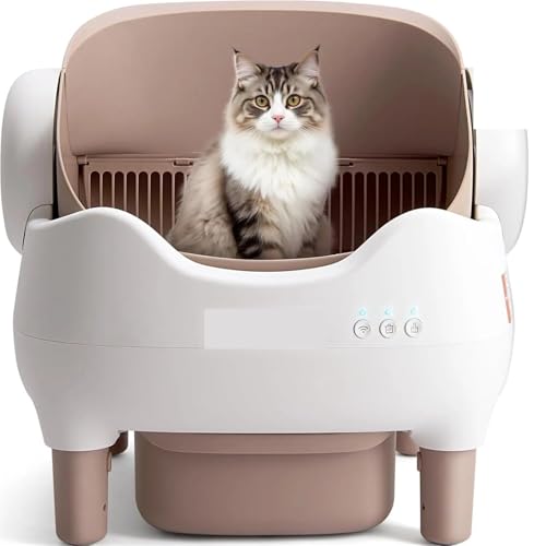 Générique Compatible avec le bac à litière automatique for chat VOFORD, autonettoyant Extra Large avec contrôle APP et tondeuse gratuite for multi-chats