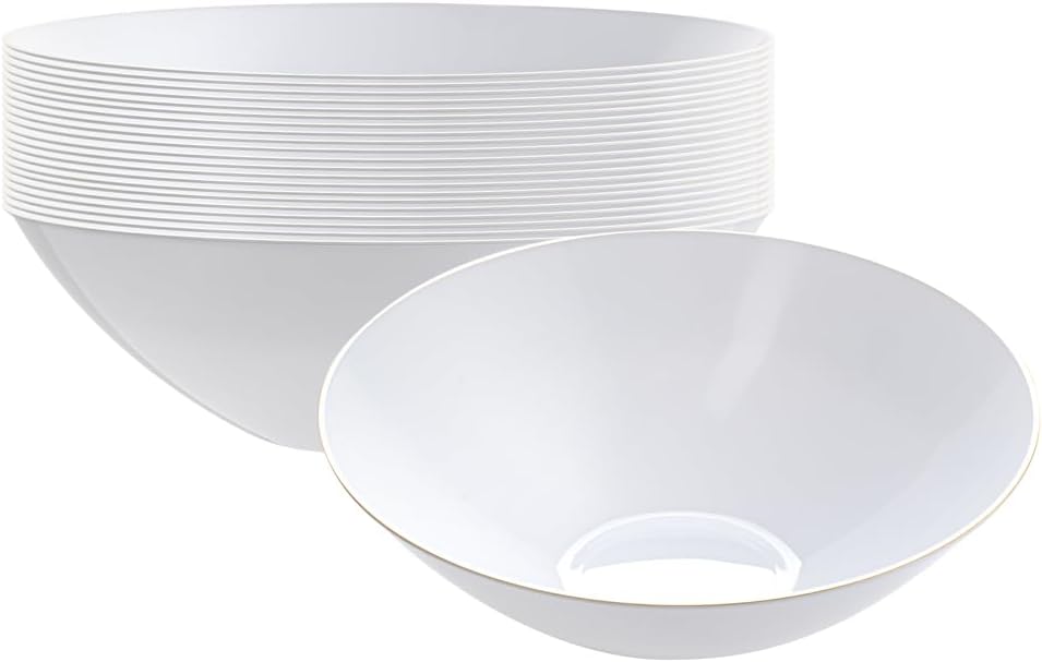 Amazon com: Moderna 16 Ounce Plastic Bowls 20 Durable Disposable Salad