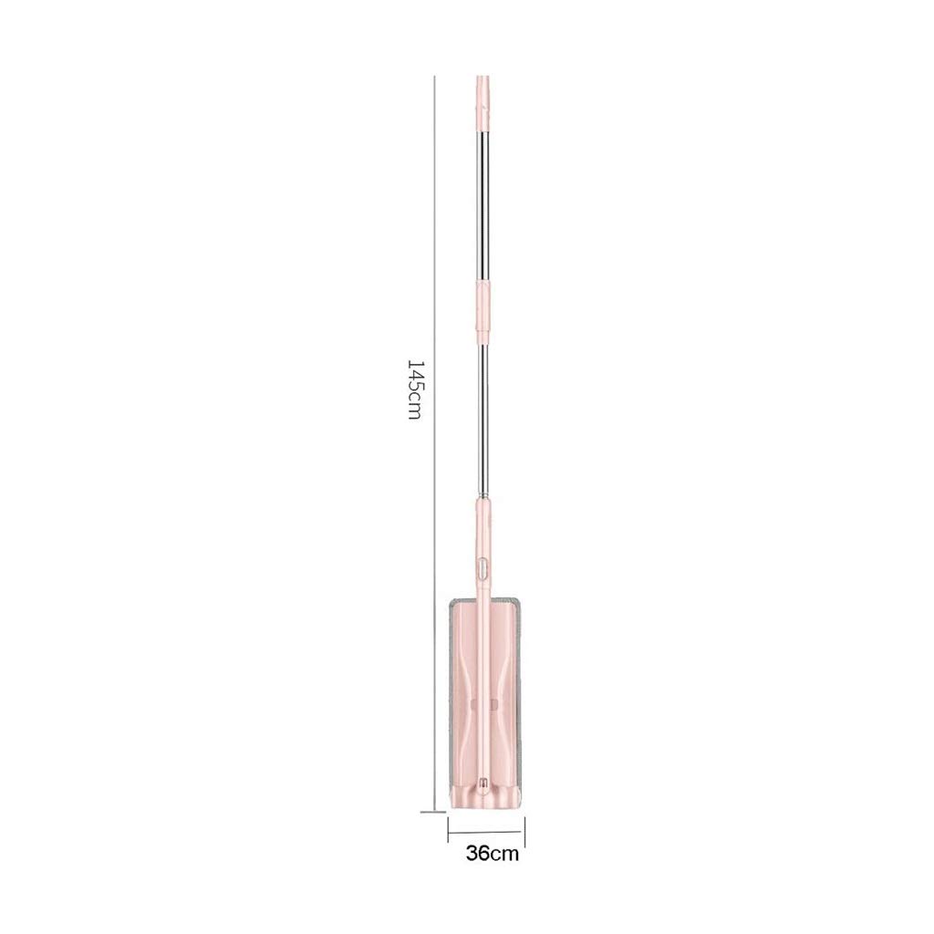 Trapeador Plano de Microfibra Limpia, Limpieza en seco y húmedo, Acero Inoxidable telescópico de 180 Grados, para el hogar, Cocina, Oficina y Todas Las Superficies del Piso con Mango Vision