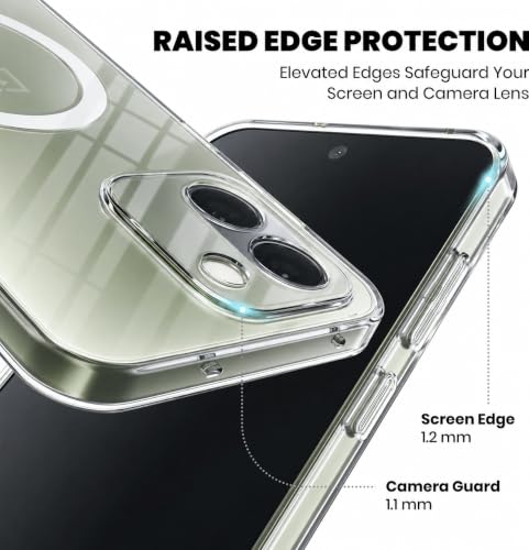 Image of DIZORO Crystal Clear Magnetic Compatible with Oneplus 15 Back Cover case with Anti-Yellow (Compatible with Magsafe) Anti-Scratch | Shockproof Transparent Cover
