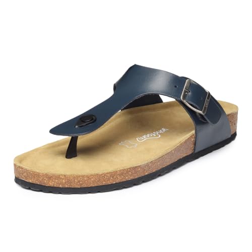 Image of YOHO Sandals for Men | Leather Thong Sandals with Cork Footbed for Daily Wear- SDL