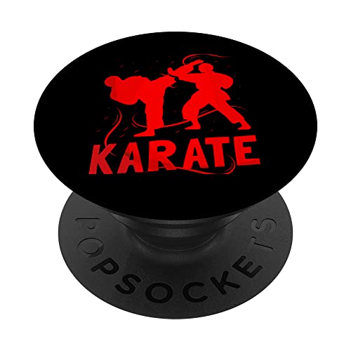 Karate Coach Martial Arts Fighter Belt PopSockets Swappable PopGrip, Black