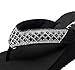 HMOHLL Womens Platform Flip Flops Rhinestone Wedge Sandal Soft Cushion Beach Thong Sandals Color Black Size 9