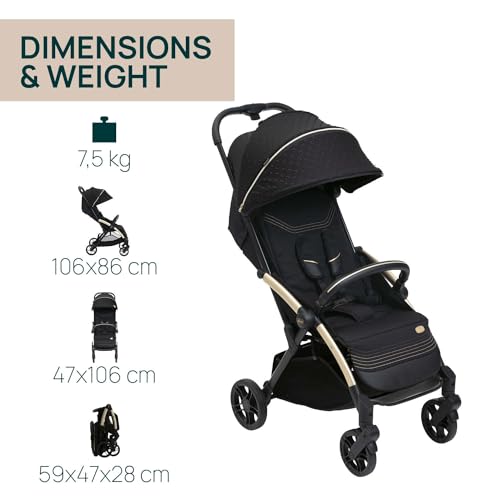 Chicco Goody XPlus Black Re_Lux Premium Stroller, Pram for 0-4 Years, Easy One-Hand Folding, Big Wheels with Shock Absorbers, 4 Position Adjustable Backrest, Premium Fabric and Colors - Image 3 thumbnail