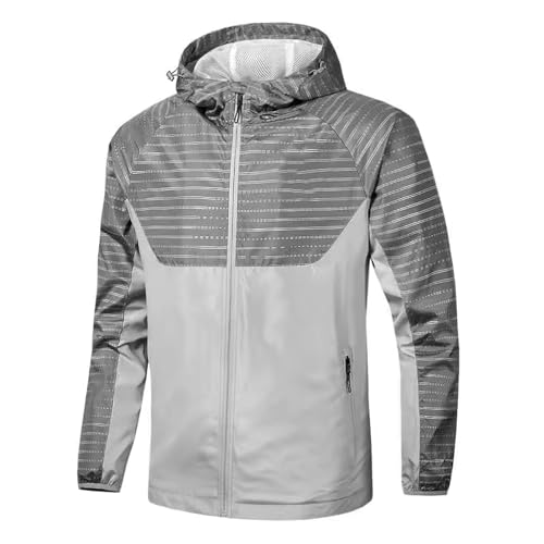 North Shore Goods Chaqueta cortavientos, resistente al agua y al viento, ligera y transpirable para ciclismo, senderismo, correr, Blanco sucio, Medium