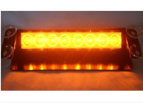 Rupse 8 LED Amber Strobe Dash/ Deck/ Windscreen Light Bar Beacon by Rupse