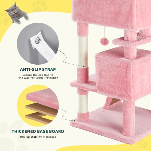 Image of Sweetcrispy 54-inch Cat Tree Tower with Scratching Posts, Indoor Use
