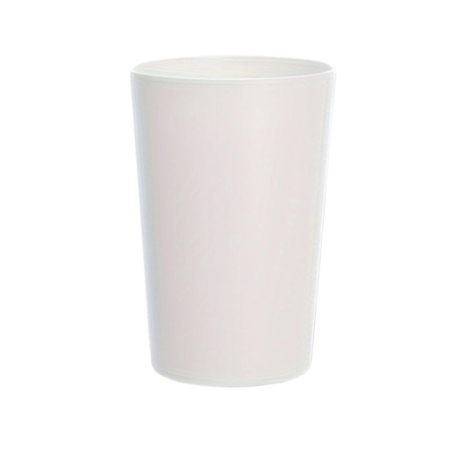 4Pcs Solid Color Mouthwash Cup, Simple Toothbrush, Plastic, Bathroom Accessory For Travel And Camping(White)