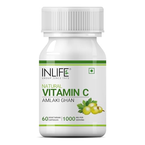 INLIFE Natural Vitamin C Amla Extract for Immunity, for Men Women Supplement – 60 Vegetarian Capsules (Pack of 1, 60) INLIFE Natural Vitamin C Amla Extract for Immunity, for Men Women Supplement – 60 Vegetarian Capsules (Pack of 1, 60)