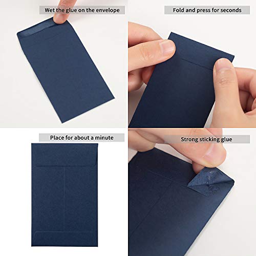 100 Pack Money Envelopes Cash Budget Envelopes #7 Coin Envelope For Cash, Budgeting, Check, Gifts Cards, 3.5 X 6.5 Inches (Navy Blue) #TOP2