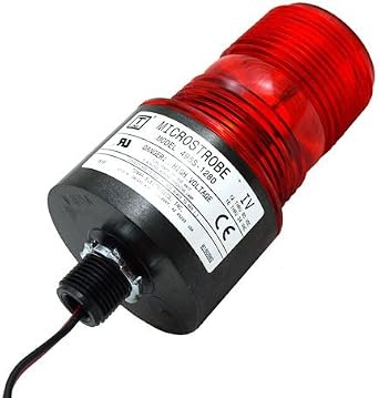 495S-1280 MicroStrobe Single Flash 1/2" Male Thread Mount Strobe Red 12 - 80VDC