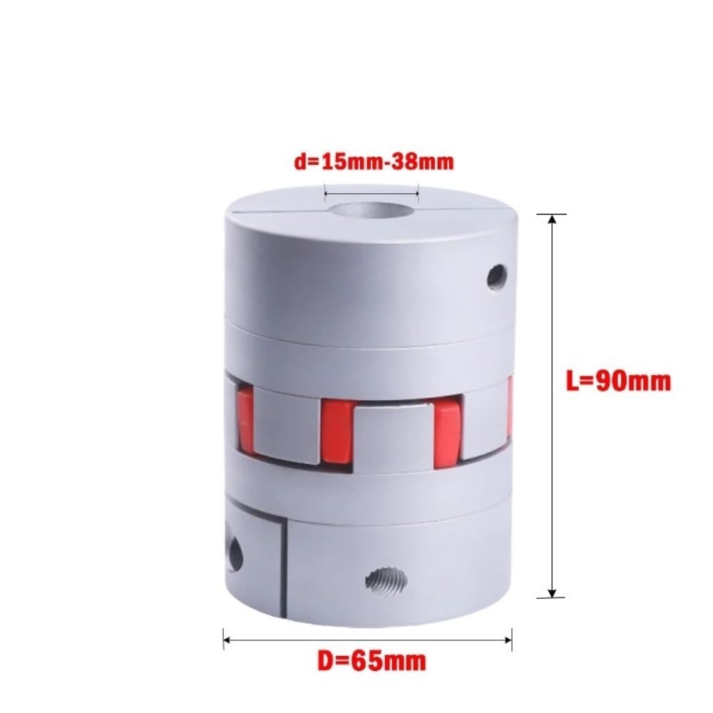 Accouplement d'arbre flexible D65 L90 15 mm, 16 mm, 22 mm, 28 mm, 30 mm, 35 mm, trou intérieur, connecteur de moteur en aluminium, coupleur flexible Manchon(16X18mm)