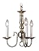 Livex Lighting 5013-01 Williamsburgh - Three Light Hanging Fixture, Antique Brass Finish