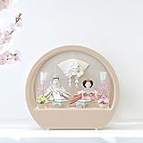 Premo公式 雛人形 コンパクト ケース飾り おしゃれ かわいい インテリア premo 木製ケース飾り お雛様 雛 おひなさま モカ色【2025年度