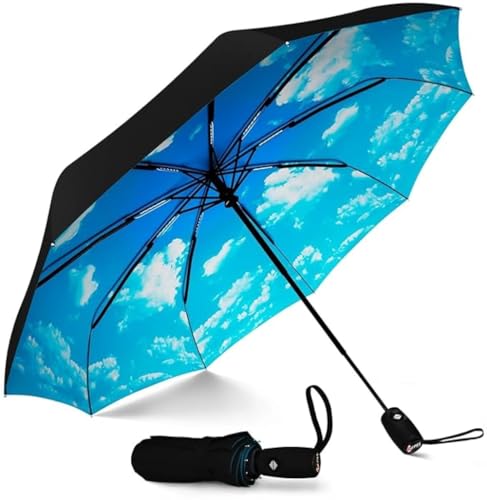 Image of TEKCOOL Umbrella, UV Big Size Umbrella for Sun Protection Rain Windproof Strong Large 3 Fold for Men Women Kids Boys Girls Perfect & Stylish Windproof & Compact