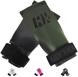 LYFT-RX No Hole/Fingerless Carbon Fiber Hand Grips, Protects Hands in Weightlifting, Gym, Pullup, Men&Women, Palm Grip,1Pair (OD Green, Large)