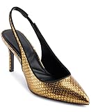 KARL LAGERFELD Paris Women's Shoes Women's Sandals,Gold/Black,7.5
