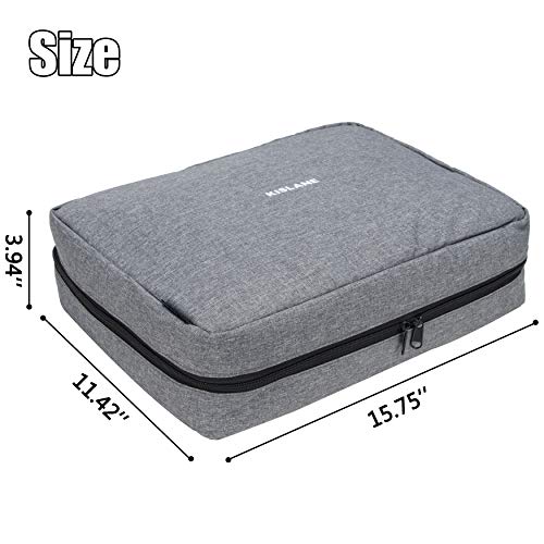 KISLANE Board Game Carrying Case with 18 Pockets for Board Games, Pieces, Tokens, Cards and More, Expandable Board Game Storage Solution for Travel, Party, Gathering (Grey)