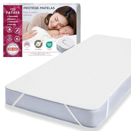 Protège Matelas Imperméable 140 x 200 x 40 cm PATAYA - Alèse Coton Respirant Oeko-Tex, Drap...