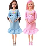 2Pcs Pregnant Doll 11.5' Safe ABS Pregnant Mother Toy with Baby Doll Fashion Creative Pregnant Doll with Movable Joint for Kids Gift Doll Baby Doll Toys Kids Toys Baby Doll