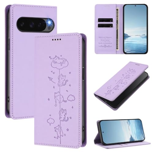 Étui de protection Google Pixel 7 Pro en cuir premium violet clair