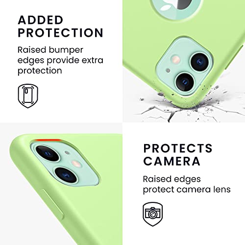 Image of VONZEE Liquid Silicone Soft Back Cover for iPhone 11 Case, Shockproof Slim Camera & Full Body Protection Non Yellowing Cover with Microfiber Lining & Logo Cut (6.1 Inch) -Matcha Green