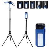 Camping Light Stand with Telescoping Pole - Rechargeable Solar Tent Lamp, Portable Cordless Camping Tent Light with 3 LED Heads, 5 Modes, 82' Tripod