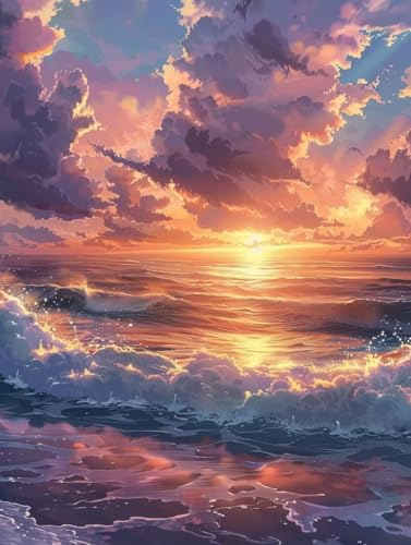 Loisirs Créatifs Adultes Diamond Art Point de Croix Plage 40x50