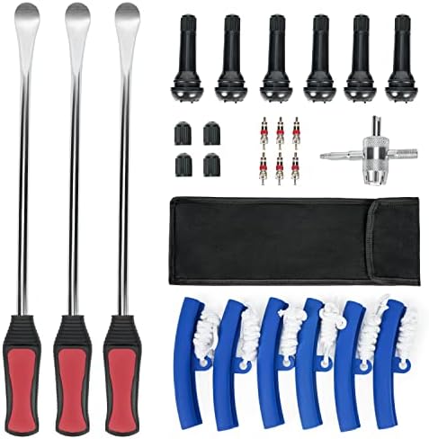 THOROAD Tire Spoon Lever Set,14.5'' Steel Tire Iron Set,3PCS Tire Spoons，Professional Tire Changing Tool with Durable Bag for Motorcycle, Dirt Bike, Lawn Mower