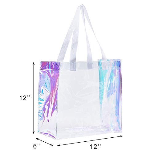 holographic clear tote bag