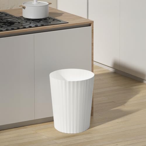 Caneca de basura plástica rectangular 2 galones blanca miniatura 6
