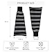 HEMOUR Leg Warmers for Women, Y2K Legwarmers for Girls, Fall Winter Halloween Gifts, Harajuku Kawaii Gyaru Cutecore Gothic Fashion Accessories Cute Flared Socks, Black Grey Stripe