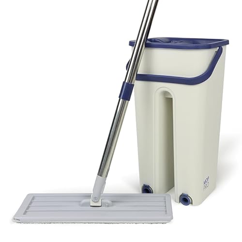 Mop PRO Multi-Functional Wash & Dry Mop and Bucket Set Flat Squeeze 360° + Pads (Five + Two Cloths (Limited Offer))