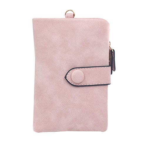 Elegante Damen-Geldbörse aus PU-Leder mit großem Fassungsvermögen, rosa Cover