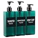 Botella de Bomba Recargable vacía, Segbeauty Botellas de acondicionador de champú de 16.9 oz, Paquete de 3 dispensadores de Bomba de 500 ml con Etiquetas, contenedor de loción, Verde mar Claro