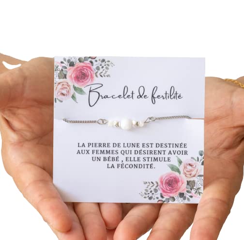 Bracelet fertilité maternité pierre de lune cadeau maman femme enceinte désir grossesse