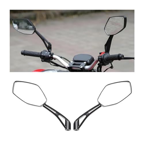JNNJ 1 Paar Universal Motorradspiegel, Drehbarer Motorradrückspiegel, Blendschutz Motorrad Scooter Spiegel Klare Sicht Und Langlebig, Für Motorrad, Moped, Roller