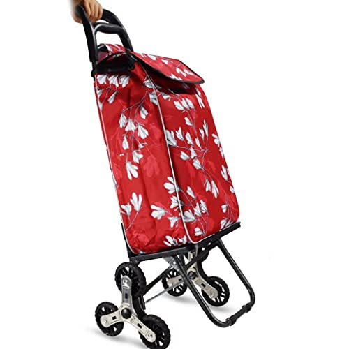 WLKINF Faltbarer Einkaufstrolley, leichter Einkaufstrolley, Klettern, kleiner Trolley, Supermarkt, ältere Menschen, Gemüsekorb, Trolley