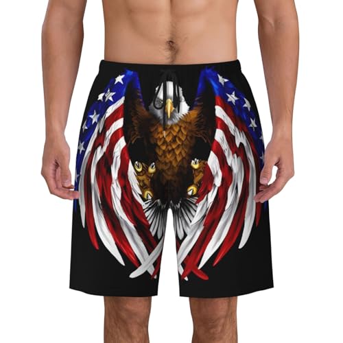 USA Flag Patriotic Eagle Men Beach Pants â€“ Swim Trunks for Men,Quick-Dry and Comfortable, Suitable for Beach, Surf, and Everyday Wear