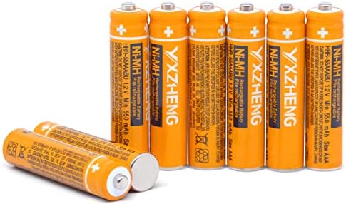 yxzheng AAA Battery 8PCS 1.2V 550mAh Rechargeable NI-MH HHR-55AAABU Compatible with Panasonic Cordless Wireless Phone Telephone Handset DECT 6.0