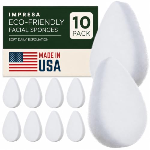 IMPRESA Facial Sponge - Daily Deep Cleansing Face Scrubber - Gentle Exfoliating…