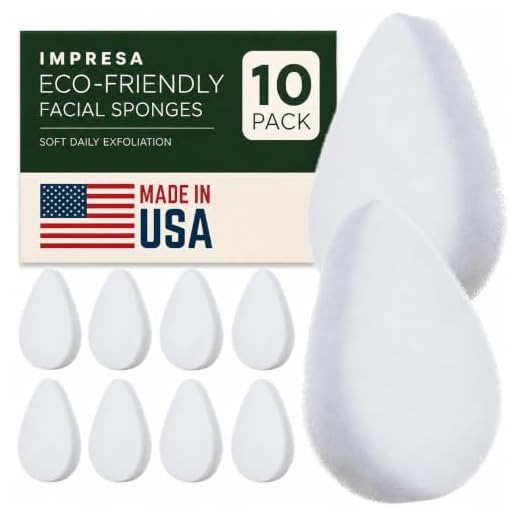 10 Pack Facial Sponge for Daily Deep Cleansing and Regular Exfoliating - Regular Buff Puff Style Exfoliating Pads Puf for Removing Dead Skin, Dirt & Makeup - Normal to Oily - Made in The USA
