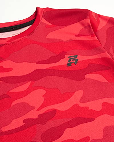 Pro Athlete Boys? Athletic T-Shirt ? 2 Pack Active Performance Dry-Fit Sports Tee (8-16), Size 8, Black/Red Camo #TOP2