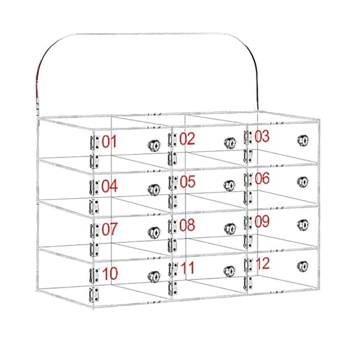 Armario acrílico transparente para teléfono móvil, montaje en pared, 12 compartimentos, ideal para aula, escuela y oficina