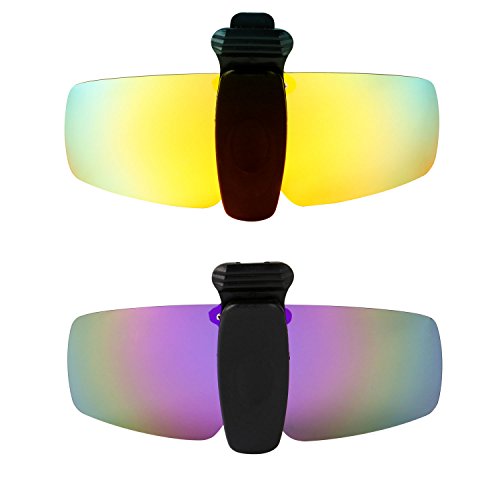 Lunettes de soleil clip-on polarisé pourpre anti éblouissement pour visière